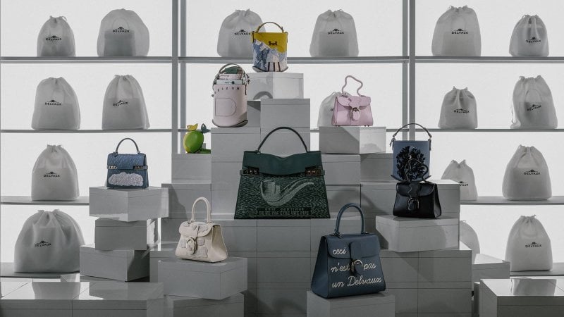 “Sur:Real” is a collection that pays tribute to the Maison’s long-standing relationship with Belgian Surrealist René Magritte, expanding its surrealist vocabulary with complex embroidery and printing of Magritte’s iconography onto its emblematic styles and unexpected additions to the Vagabond and Brillant families.
