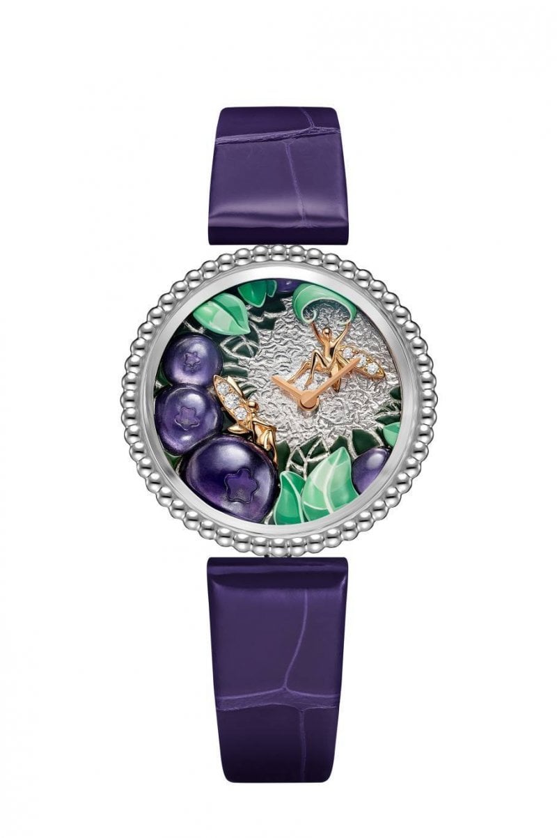 ساعة Perlée Extraordinaire Fruits Enchantés Myrtille من فان كليف أند آربلز 