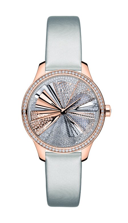 <p>This <strong>Dior Grand Soir Plissé Précieux</strong> watch was also released in a limited edition of 88 pieces. Its dial is a distinguished masterpiece made out of pink gold, white gold and diamonds in the most feminine and romantic way.</p>