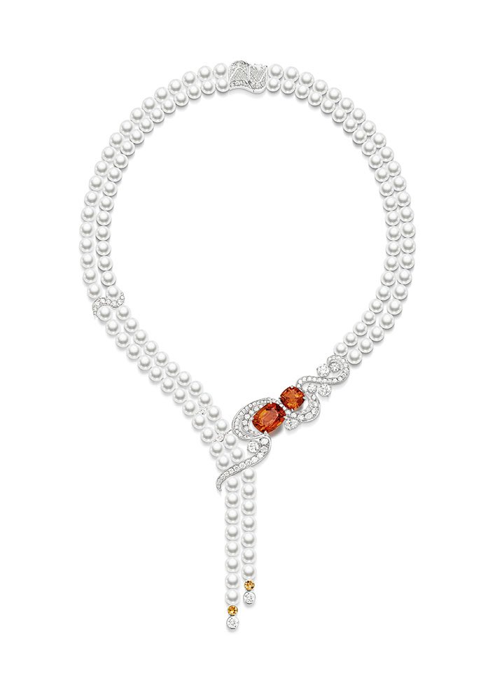 <strong>Piaget</strong>, Golden Oasis high jewelry collection, Irresistible Attraction necklace set with spessartite garnets