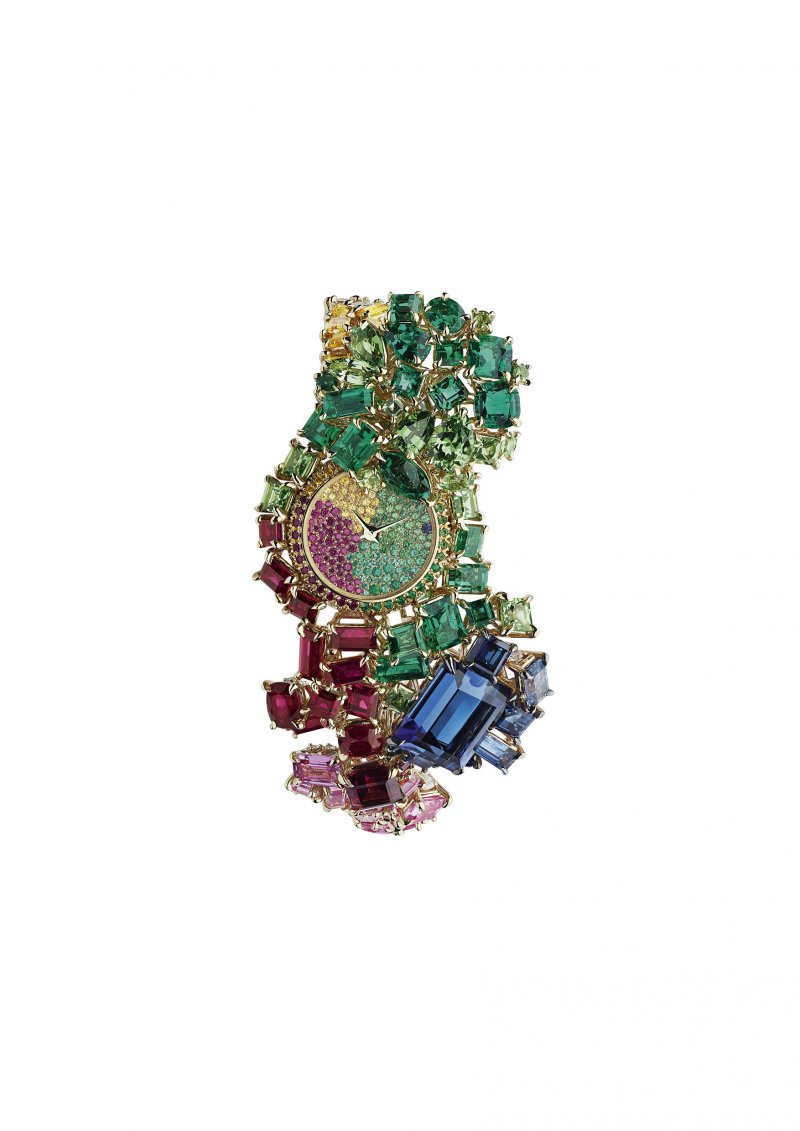 Dior, Gem Dior high jewelry collection, Multicolore Nuit Tanzanite secret watch<br />
 