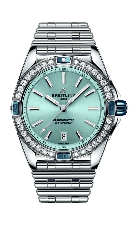<p>The <strong>Super Chronomat Automatic 38</strong> is the best option for fashion-forward moms who love to stand out. Designed to make a statement, whether paired with a power suit or a t-shirt and jeans, this piece is distinguished by the ceramic crown, and the rubber bracelet available only with this supercharged line. And along with the oversized lab-grown diamonds making the rounds of its 18k red gold or stainless-steel bezel, its dial colors come to add just the right amount of eye candy.</p>
