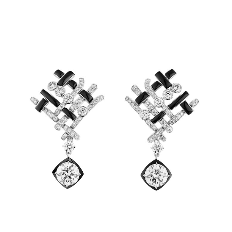 Tweed Graphique Earrings<br />
 