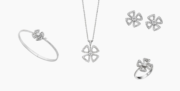 <strong>Bvlgari</strong>, Fiorever earrings, necklace, bracelet and ring<br />
 