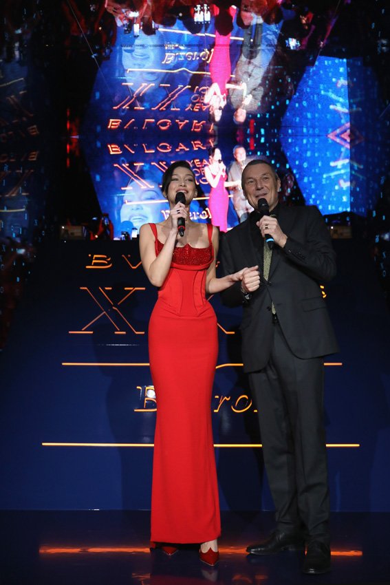 Bella Hadid and Bvlgari’s CEO, Jean Christophe Babin<br />
 