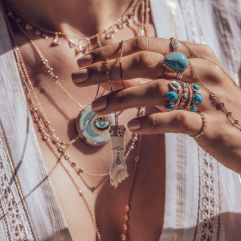 <p><strong>Jacquie Aiche </strong></p> <p>Multi-culture is at the heart of Jacquie Aiche’s designs. This Egyptian-American designer blends her two distinctive heritages to introduce a one-of-a-kind design philosophy and pieces that bring together ethereal ease, luxury and rebellion – just like the woman who wears them. </p>
