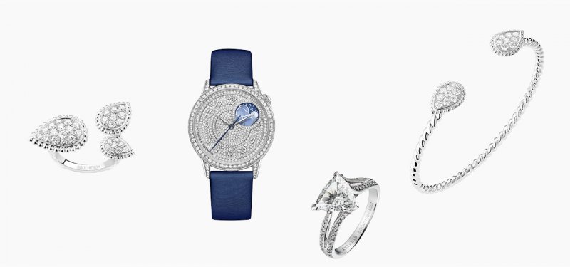 <strong>Date Night</strong><br /> <strong>Vacheron Constantin</strong> Égérie Moon Phase watch<br /> <strong>Boucheron</strong> Serpent Bohème bangle<br /> <strong>Boucheron</strong> Serpent Bohème between-the-finger ring<br /> <strong>Akillis</strong> Yes I Do ring
