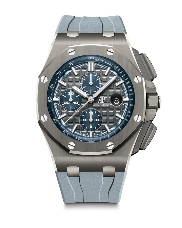 <p><strong>Audemars Piguet, Royal Oak Offshore Selfwinding Chronograph watch </strong></p> <p>Since it saw the light in 1993, Audemars Piguet’s Royal Oak Offshore watch collection has been associated with adventure. This year, the watchmaking house embodies the power of grey for the first time in a 44-mm diameter grey ceramic case that is water resistant to 100 meters<strong>.</strong></p>
