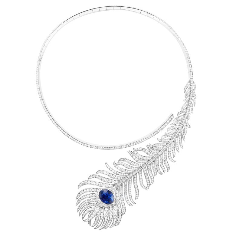 <strong>Boucheron</strong> Signature high jewelry collection, Plume de Paon question mark necklace