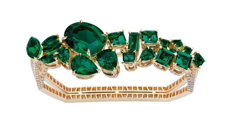 Vert Gazon emerald double ring<br />
 