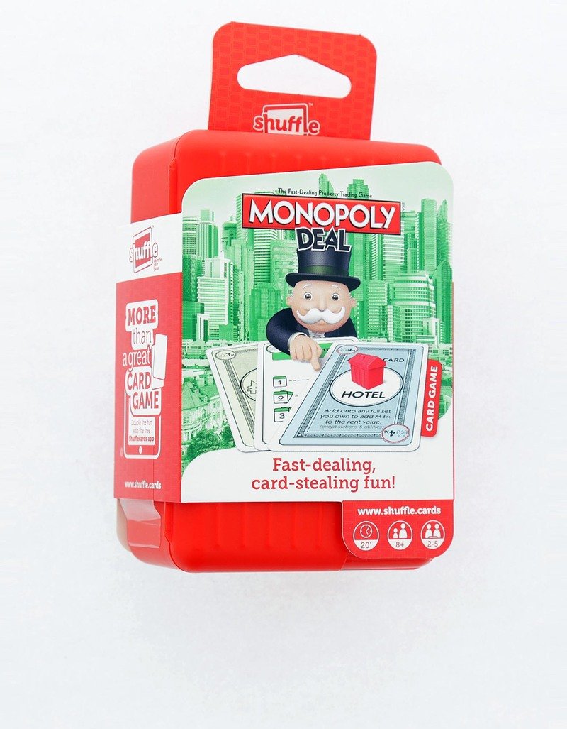 <strong>Monopoly Deal – Age: 8+</strong><br /> <em>Photo Courtesy of Virginmegastore.ae</em><br />
Let your kids get all tricky with this card version of the time-old Monopoly game. From building property sets to charging rents and raising their value, the kids will certainly enjoy this game.<br />
 