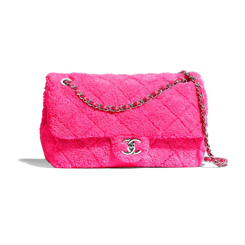 Pink bag in terry cloth