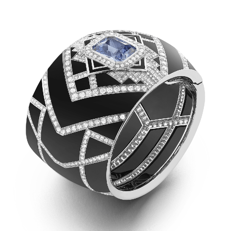 <strong>Boucheron</strong>, Paris, Vu Du 26 high jewelry collection, Perspective cuff<br />
 