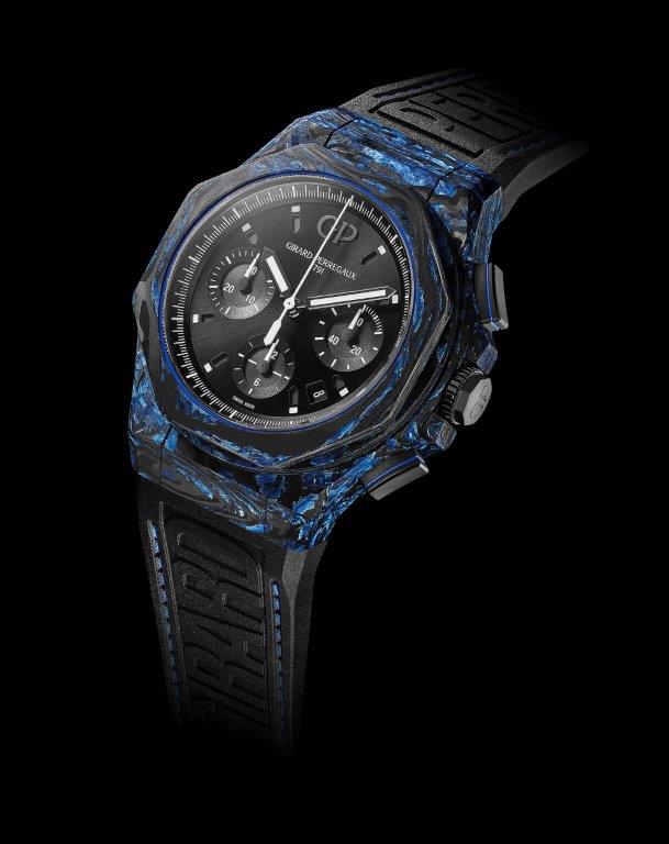<strong>Girard-Perregaux, Laureato Absolute Carbon Glass watch</strong><br />
Girard-Perregaux’s Laureato watch has satisfied the requirements that every man seeks in a watch since its launch in 1975. Every edition speaks to the men of its time in a certain special way and this year, it’s time for the Laureato Absolute Carbon Glass watch to steal the light by introducing Carbon Glass in the world of high watchmaking for the very first time.