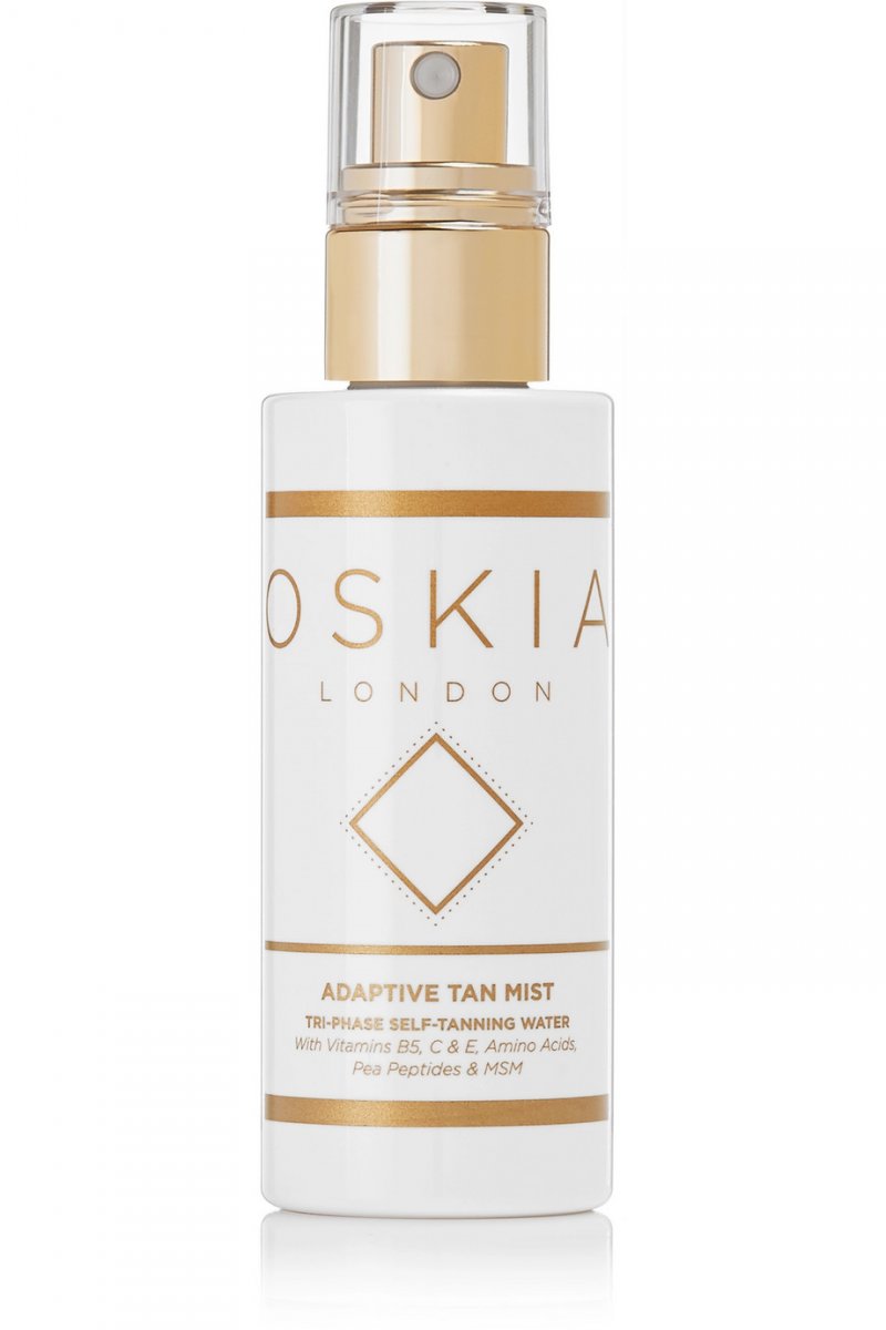 <strong>Oskia’s Adaptive Tan Mist</strong> works on promoting melanin production in the skin – which ensures a natural looking glow within just a few hours of application. Its formula penetrates deeper into the skin to guarantee a longer-lasting tan.<br /> <em>Via Net-a-Porter</em>