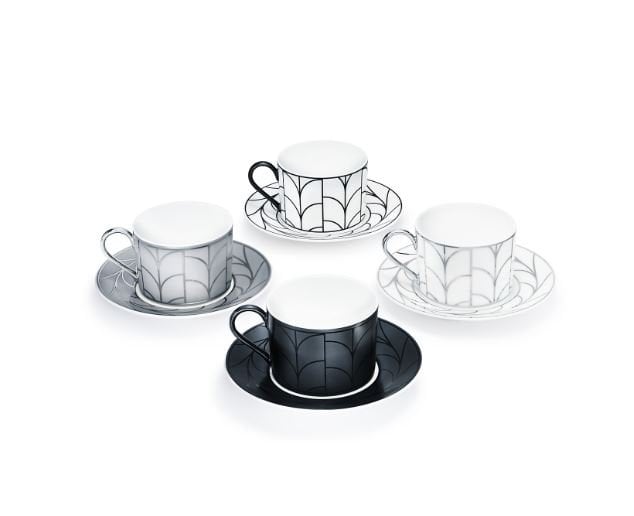 <strong>Tiffany & Co.</strong> Wheat Leaf set of 4 coffee cups and saucers<br />
 