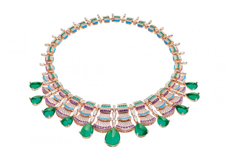 <strong>Bvlgari</strong>, Wild Pop high jewelry collection, Precious Ruffles necklace<br />
 