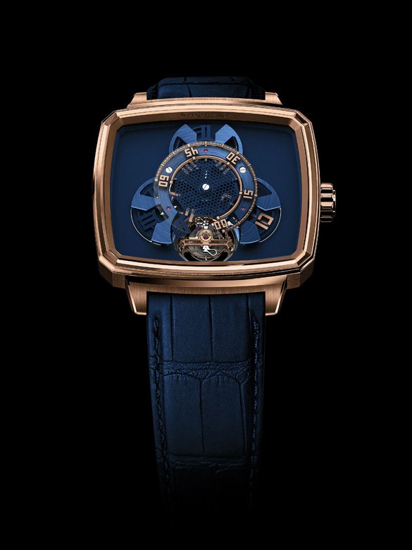Last but not least, <strong>Hautlence</strong>’s Vagabonde Tourbillon reinterprets the TV screen shape in its 5N red gold case – constituting a timepiece of rare elegance that stands out with its unconventional simplicity.