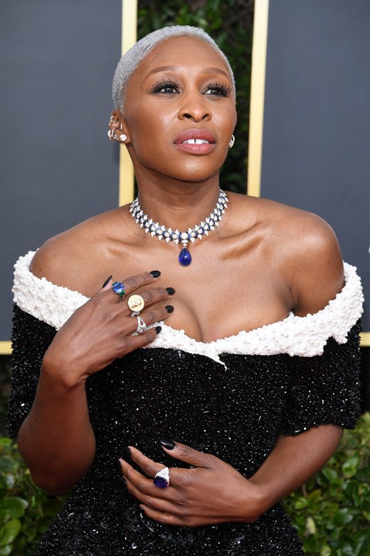 <strong>Cynthia Erivo</strong> steals the light in <strong>Bvlgari</strong> high jewelry necklace, earrings and rings set with diamonds and sapphires<br />
 