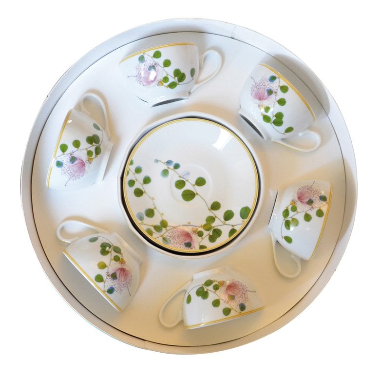 <strong>Bernardaud</strong>, Jardin Indien tea cup set<br /> <em>Available at Tanagra</em><br />