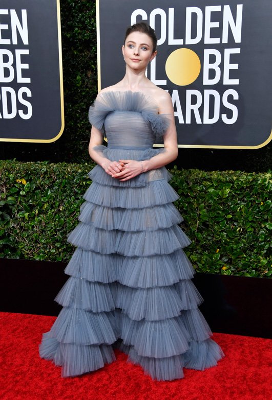 <strong>Thomasin McKenzie</strong> in a <strong>Valentino</strong> gown from the Pre Fall 2020 collection<br /> <em>Photo Courtesy of Getty Images </em><br />
 