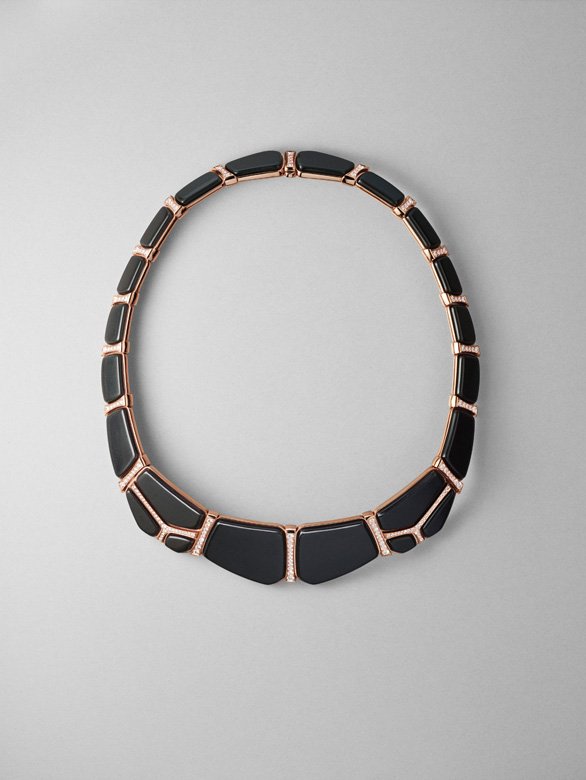<strong>Hermès</strong>, Black to Light high jewelry collection, Niloticus Lumière necklace<br />
 