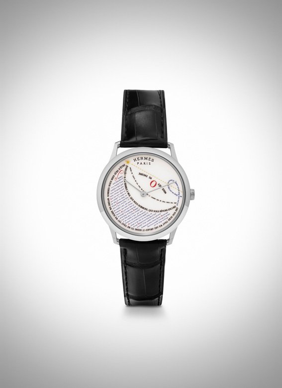 <strong>Hermès</strong>, Slim d'Hermès Carré de Rêve watch<br /> <em>Photo Credit: Gilles Pernet </em><br />
 