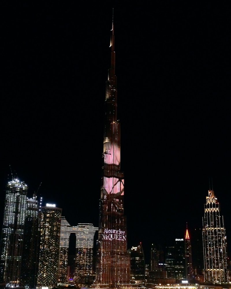 Alexander McQueen Releases Two New Collections on Burj Khalifa
