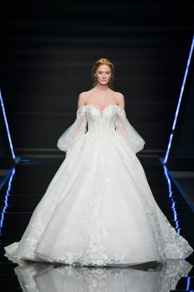 Say Yes in an Off-the-Shoulder Bridal Gown
