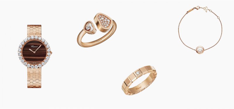 <strong>Casual Office Look</strong><br /> <strong>Chopard</strong> L'Heure du Diamant watch<br /> <strong>Chopard</strong> Happy Diamonds Icons bracelet<br /> <strong>Chopard</strong> Happy Hearts ring<br /> <strong>Chopard</strong> Ice Cube ring