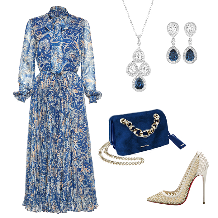 -<strong>داكوتا جونسن</strong> ترتدي فستاناً حريريّاً أسوداً من <strong>غوتشي </strong>وهي برفقة المدير الإبداعيّ لعلامة غوتشي <strong>أليساندرو ميشال</strong> الذي يرتدي سترة من<strong> غوتشي</strong> مصنوعة حسب الطّلب ومزيّنة بطبعة Jacquard بلون الفوشيا<br />
&nbsp;