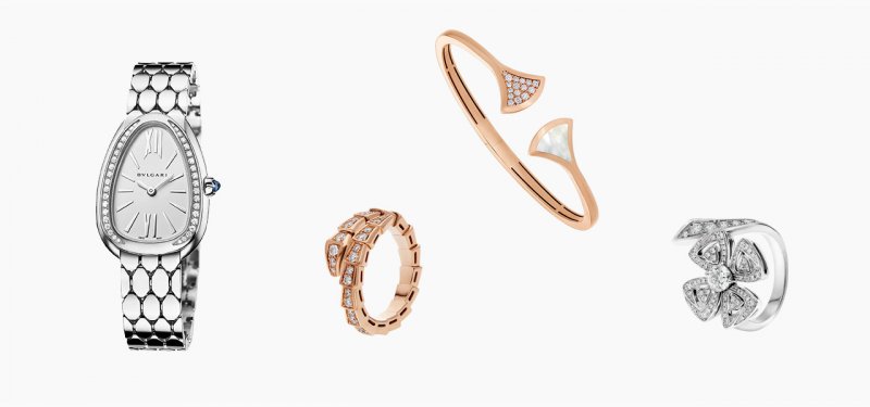<strong>Night Out with the Girls</strong><br /> <strong>Bvlgari</strong> Serpenti Seduttori watch<br /> <strong>Bvlgari</strong> Serpenti ring<br /> <strong>Bvlgari</strong> Fiorever ring<br /> <strong>Bvlgari </strong>Diva’s Dream bracelet