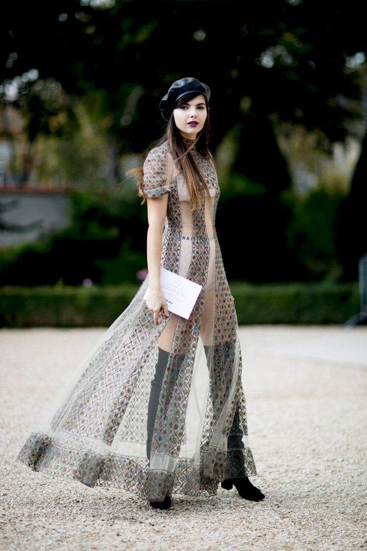 fashion sheer dress Mesh See Through Maxi Dress