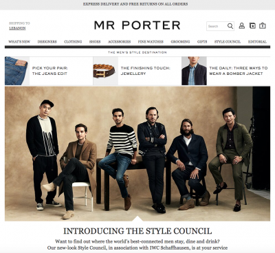 موقع MRPORTER يعيد تفعيل قسم Style Council
