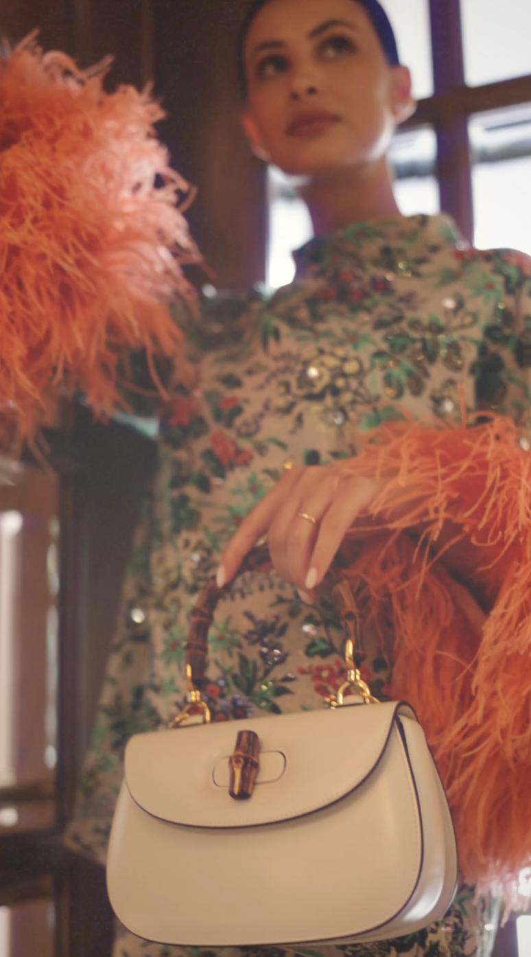 حقيبة Gucci Bamboo 1947 الأيقونيّة، نجمة إنتاج جمع أزياء مود وغوتشي
