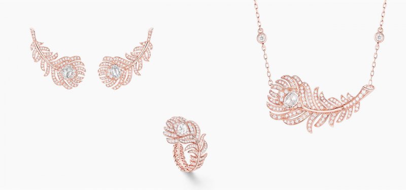 <strong>Boucheron</strong>, Plume de Paon high jewelry set featuring a necklace, a pair of earrings and a ring<br />