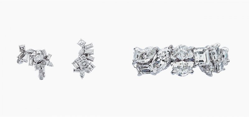 <strong>Dior</strong>, Gem Dior high jewelry collection, Blanc Glacon Diamond set featuring a ring and a pair of earrings<br />