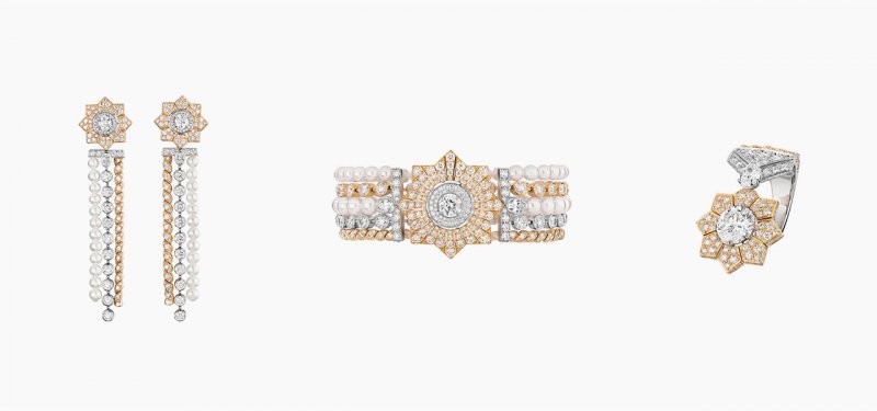 <strong>CHANEL</strong>, Le Paris Russe de CHANEL high jewelry collection, Médaille Solaire set featuring a ring, a bracelet and a pair of earrings<br />