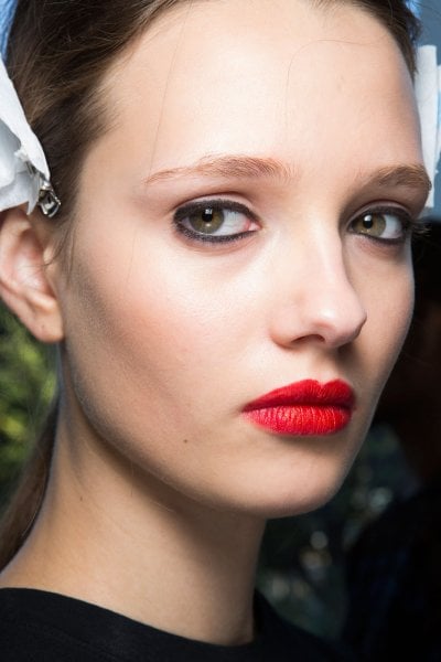 Sultry Red Lips at Anthony Vaccarello’s Spring 2016 Show