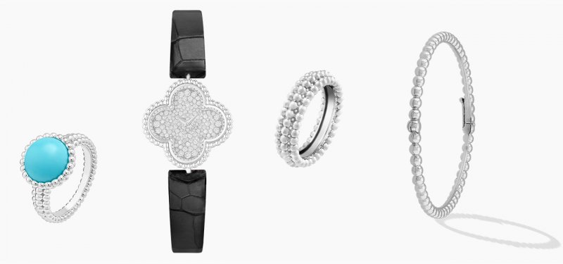 <strong>Casual Work Day</strong><br /> <strong>Van Cleef & Arpels</strong> Sweet Alhambra watch<br /> <strong>Van Cleef & Arpels</strong> Perlée bangle<br /> <strong>Van Cleef & Arpels</strong> Perlée ring<br /> <strong>Van Cleef & Arpels</strong> Perlée Couleur ring