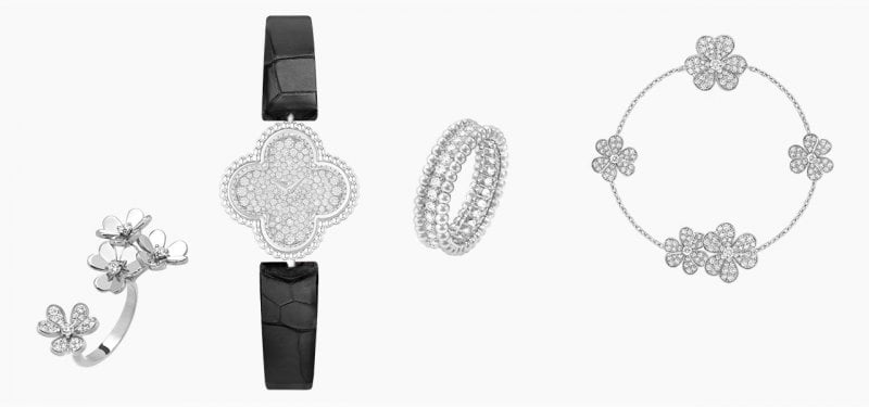 <strong>Date Night</strong><br /> <strong>Van Cleef & Arpels</strong> Sweet Alhambra watch<br /> <strong>Van Cleef & Arpels</strong> Frivole bracelet<br /> <strong>Van Cleef & Arpels</strong> Perlée ring<br /> <strong>Van Cleef & Arpels</strong> Frivole ring