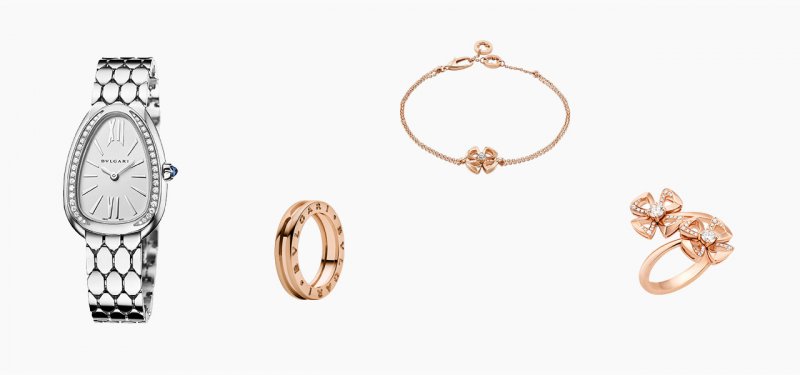 <strong>Casual Office Look</strong><br /> <strong>Bvlgari</strong> Serpenti Seduttori watch<br /> <strong>Bvlgari </strong>Fiorever ring<br /> <strong>Bvlgari </strong>B.zero1 ring<br /> <strong>Bvlgari </strong>Fiorever bracelet